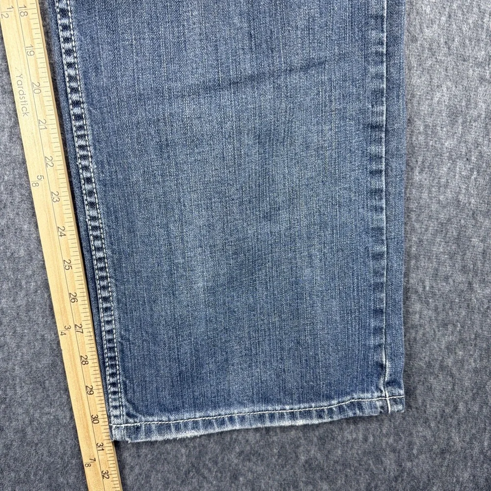 Alfani Men Jeans 36x32 Blue Denim Straight Leg‎ Cotton Casual Faded Look